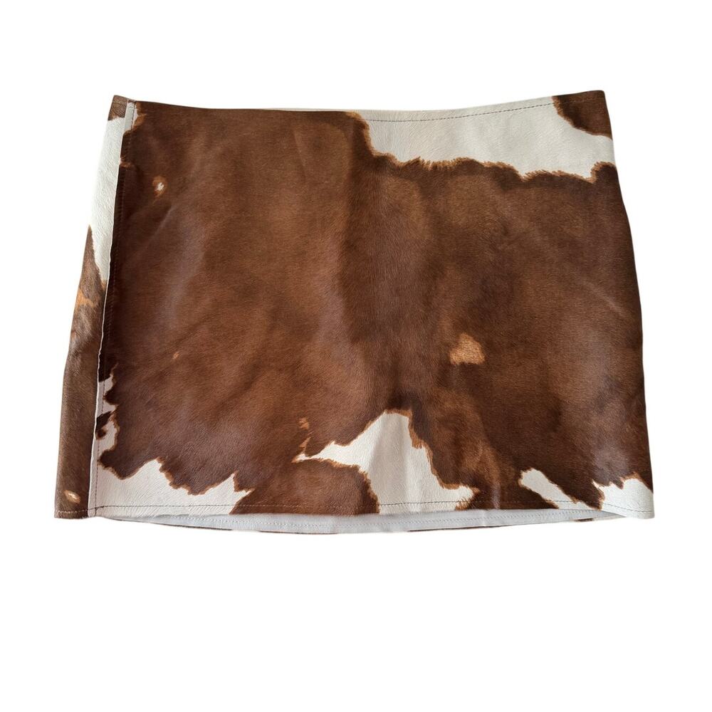 FRAME Pony Print 100% Calf Leather Calf Hair Mini Skirt , Sz 4 NWOT Unused - Picture 1 of 8